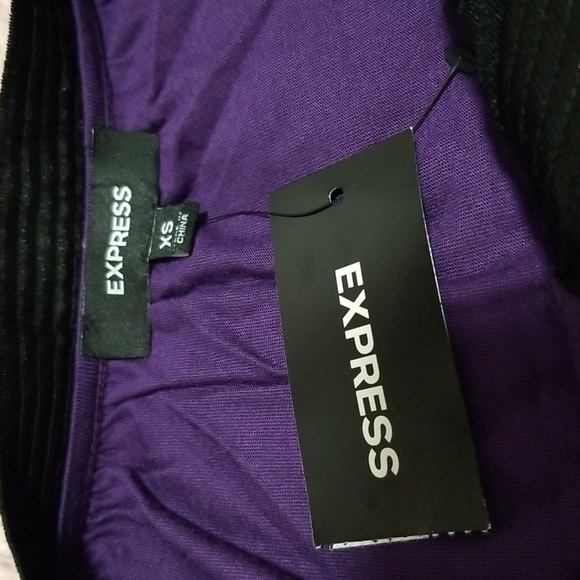 NWT EXPRESS Purple Black Cut-Out Style Sleeveless Top NEW Size XS - Picture 4 of 8